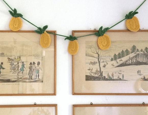 Tropical Pineapple Bunting Crochet Pattern by By Hand London