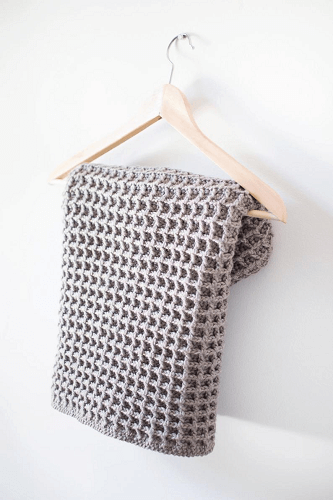 Woodland Baby Crochet Waffle Stitch Blanket Pattern by Woods And Wool Shop