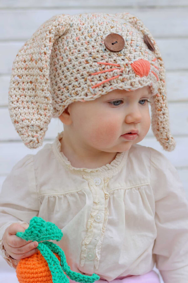 Crochet Bunny Hat free Pattern by MakeandDoCrew 