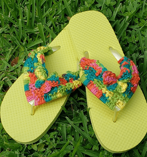 Butterfly Flip Flops Crochet Pattern by My Fingers Fly