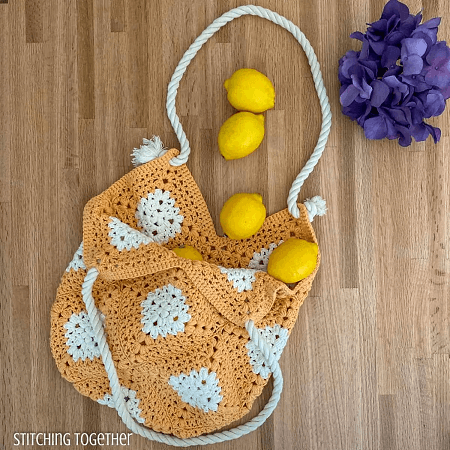 Caldwell Crochet Market Bag Pattern by Stitching Together
