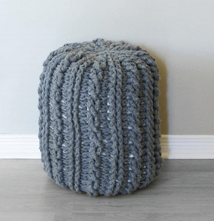 Crochet Cable Footstool Pattern by Midknits