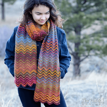 Crochet Chevron Scarf Pattern by The Hat And I