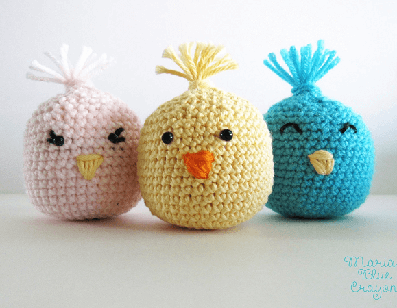 Amigurumi Shakers Free Chick Crochet Pattern by Maria's Blue Crayon