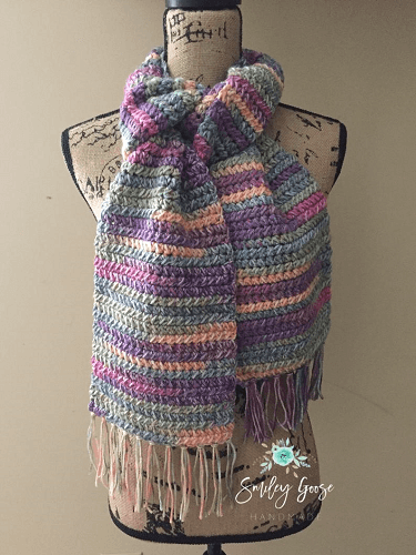Crochet Easy Scarf Pattern by Smiley Goose