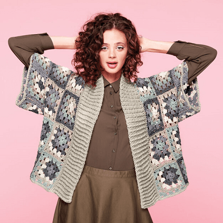 Crochet Kimono Cardigan Pattern by Yarnspirations