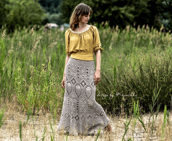 Crochet Maxi Skirt Pattern by Krinichka