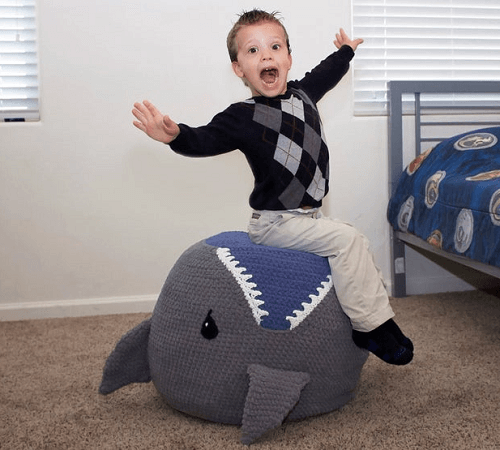 Crochet Shark Pouffe Pattern by Bri Abby HMA