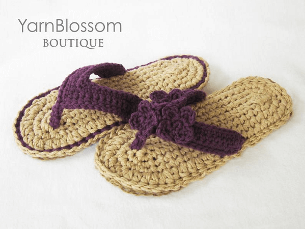 Crochet Summer Sandals Pattern by Yarn Blossom Boutique