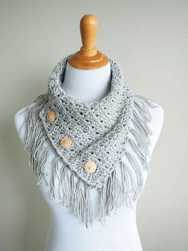 Easy Crochet Button Down Scarf Pattern by Dabbles And Babbles