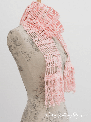 Easy Lace Scarf Free Crochet Pattern by Kirsten Holloway Designs
