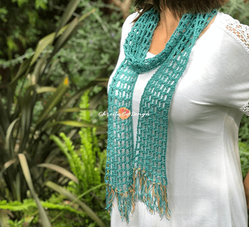 Easy Mesh Scarf Crochet Pattern by Christa Co Design