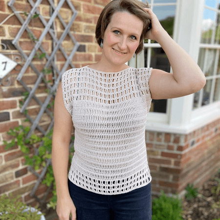 Eyelet Lace Top Crochet Pattern by Han Jan Crochet