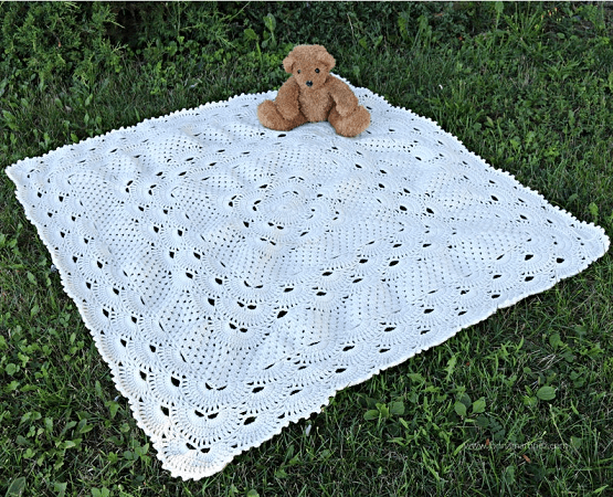 Grandma's German Shells Baby Blanket Crochet Pattern by Jonna Martinez Crochet