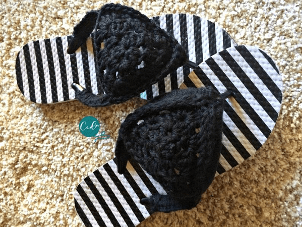 Granny Triangle Crochet Sandals Pattern by Christa Co Design