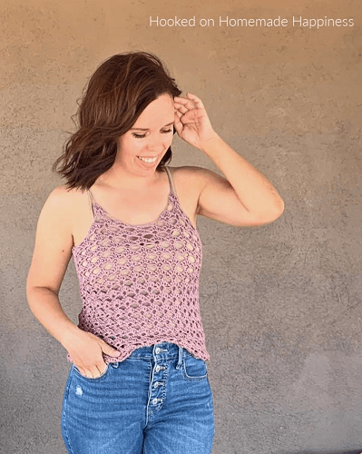 Lace Cami Crochet Pattern by Hooked Homemade Happy
