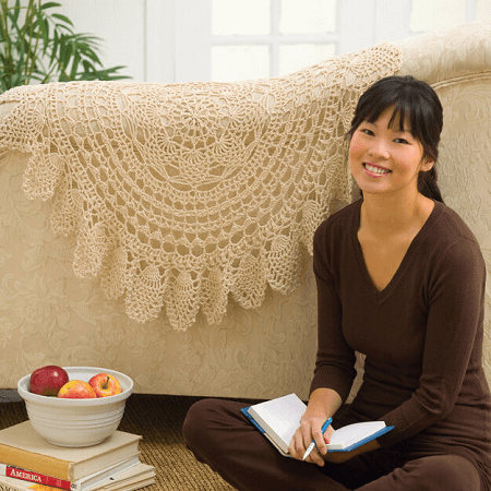 Lacy Accent Doily Afghan Crochet Pattern by Red Heart