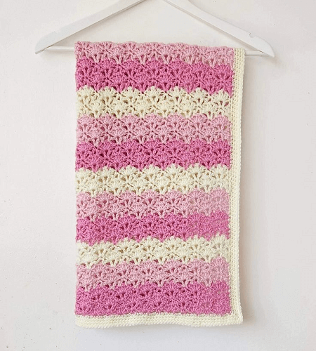 Lacy Shells Crochet Baby Blanket Pattern by Annie Design Crochet