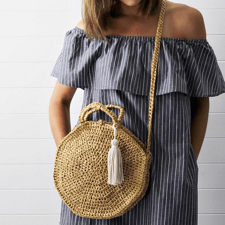 Mckenna Summer Round Bag Crochet Pattern by Lakeside Loops
