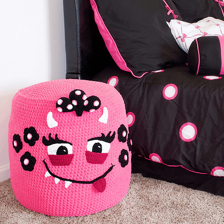 Monster Pouffe Crochet Pattern by Joni Memmott