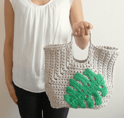 Monstera Summer Bag Crochet Pattern by Chabe Patterns