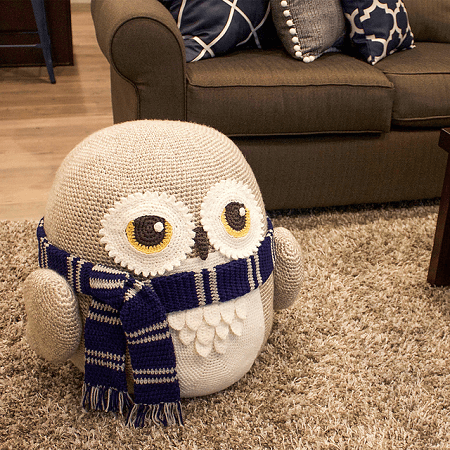Owl Pouf Crochet Pattern by Joni Memmott