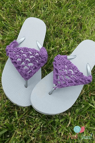 Peekaboo Picot Flip Flops Crochet Pattern by Cre8tion Crochet