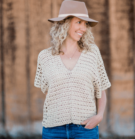 Poncho Style Summer Crochet Top Pattern by Make And Do Crew
