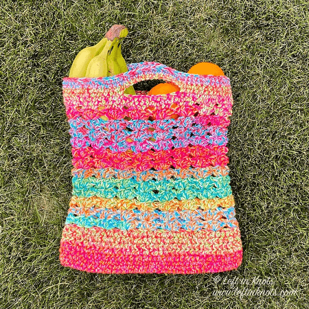 Rainbow Market Bag Crochet Pattern by Left In Knots