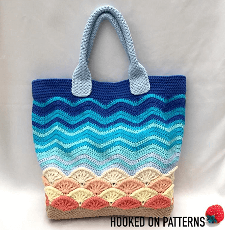Sea Shells Beach Bag Crochet Pattern by Hookedo Patterns