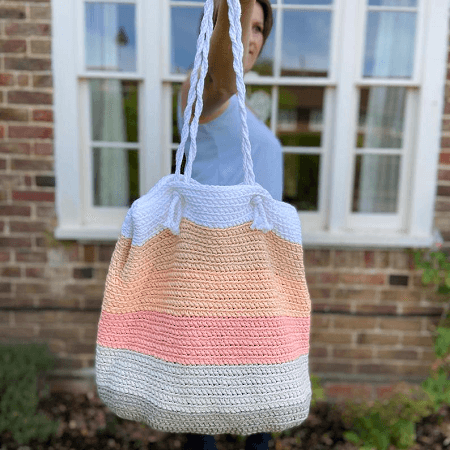 Summer Stripe Beach Bag Crochet Pattern by Han Jan Crochet