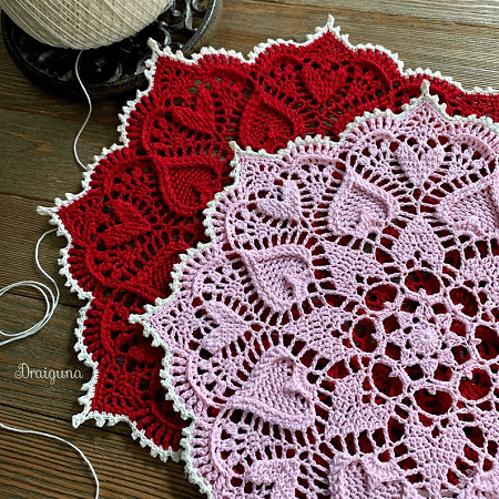 Sweetheart Soiree Crochet Doily Pattern by Draiguna