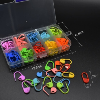 40 Pieces 10 Colors Markers Knitting Stitch Locking Stitch Needle Clip Crochet Locking Stitch with Storage
