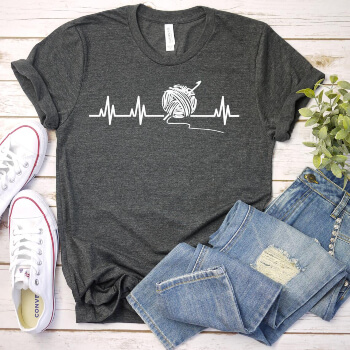 Crochet Heartbeat Tshirt, Crochet Gift Ideas