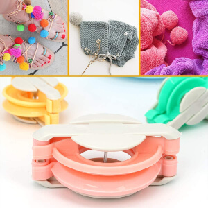 Pompom Maker Tool Set DIY Fluff Ball Weaver with Cutter Scissors