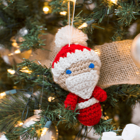 Amigurumi Santa Ornaments Crochet Pattern by Red Heart