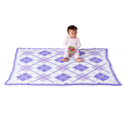Argyle C2C Crochet Baby Blanket Pattern by Yarnspirations