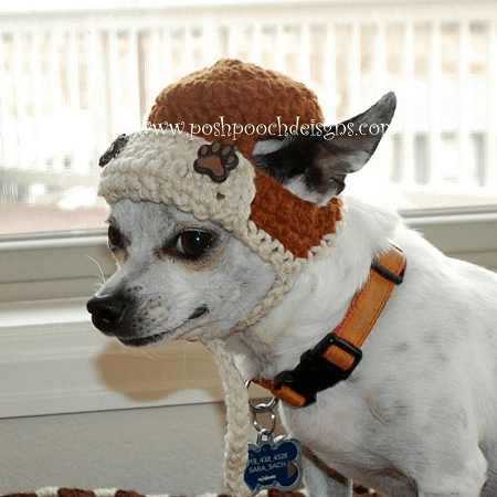 Aviator Dog Hat Crochet Pattern by Posh Pooch Designs