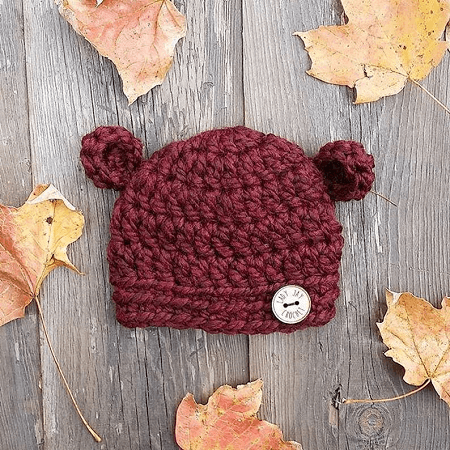 Beary Cute Baby Hat Crochet Pattern by Lady Jay Crochet