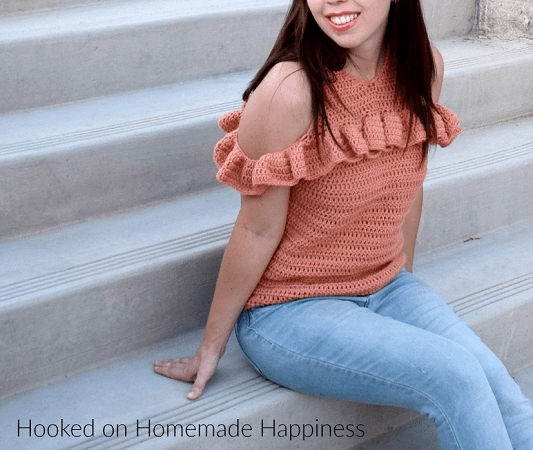Cold Shoulder Crochet Top Pattern by Hooked On Homemade Happiness