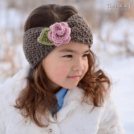 Cottage Rose Headband Crochet Pattern by The Hat And I