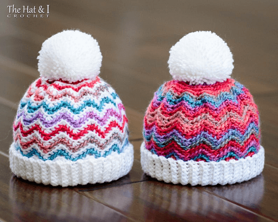 Crochet Chevron Baby Hat Pattern by The Hat And I