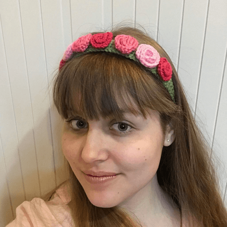 Crochet Flower Headband Crown Pattern by Crochet Spot Patterns