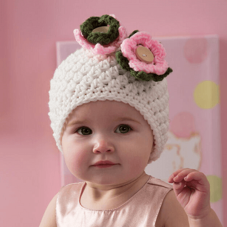 Darling Baby Hat Crochet Pattern by Red Heart