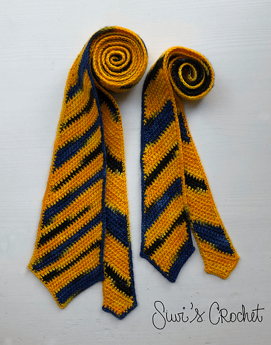 Diagonal Stripe Necktie Crochet Pattern by Suvi's Crochet