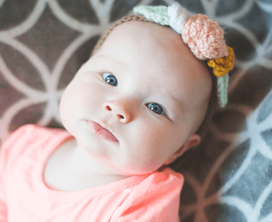 Baby Headband Floral Crochet Pattern by Megmade With Love