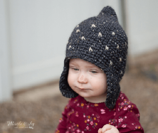 Forest Crochet Pixie Hat For Baby Pattern by Whistle And Ivy