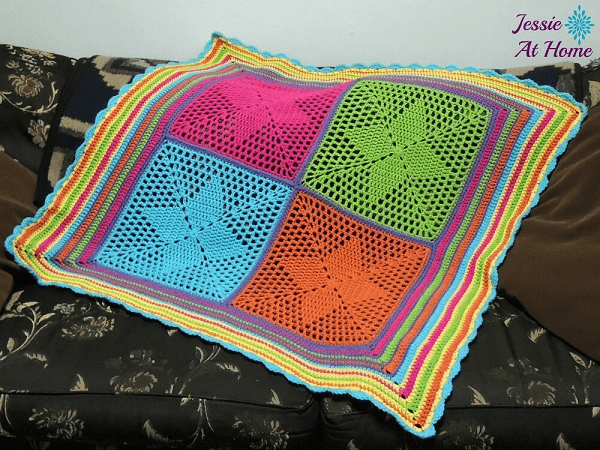 Four Points Star Blanket Crochet Pattern by Jessie At Home