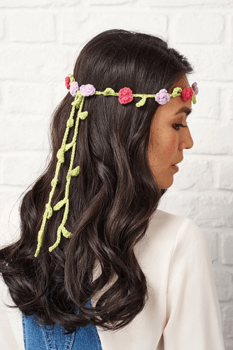 Free Crochet Floral  Headband Pattern by Gathered