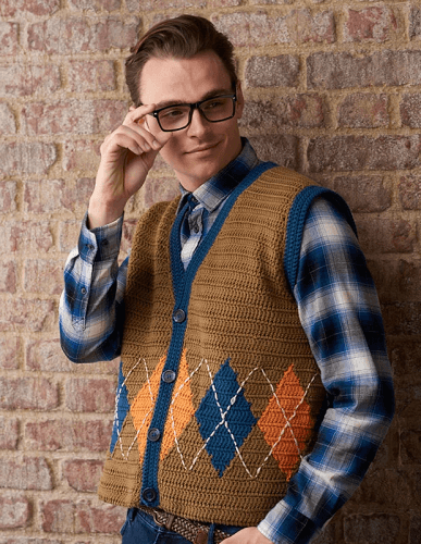 Free Mens Crochet Waistcoat Pattern by Gathered